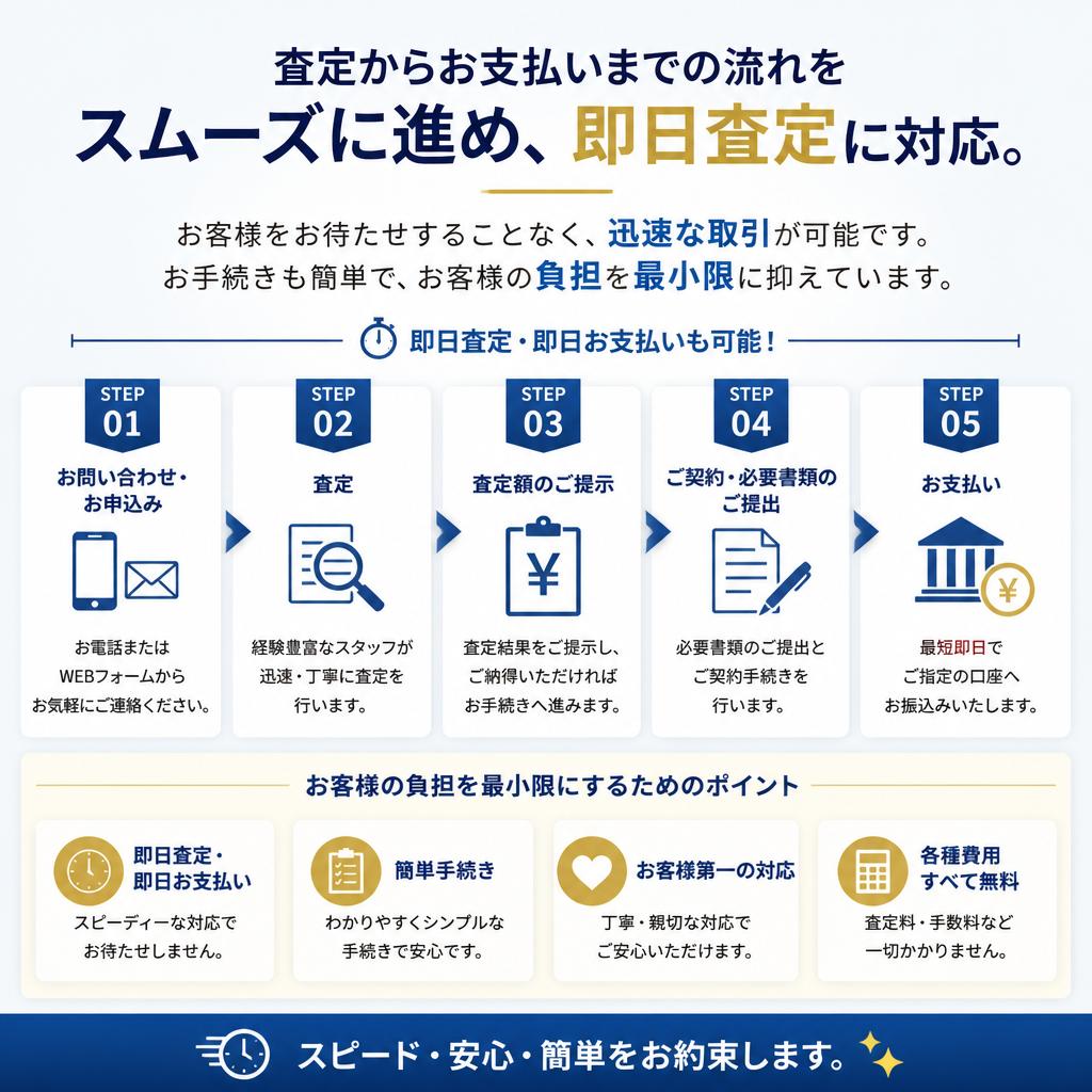 即日査定でスピーディーに進行