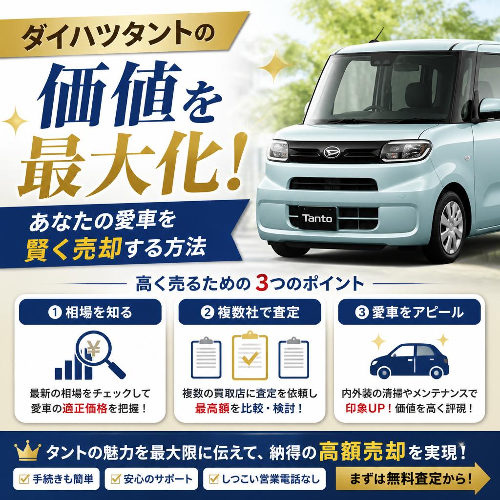 ダイハツタントの価値を最大化！あなたの愛車を賢く売却する方法