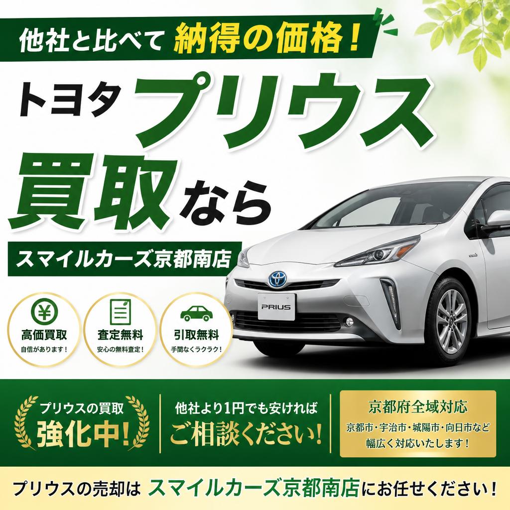 他社と比べて納得の価格！トヨタプリウス買取ならスマイルカーズ京都南店