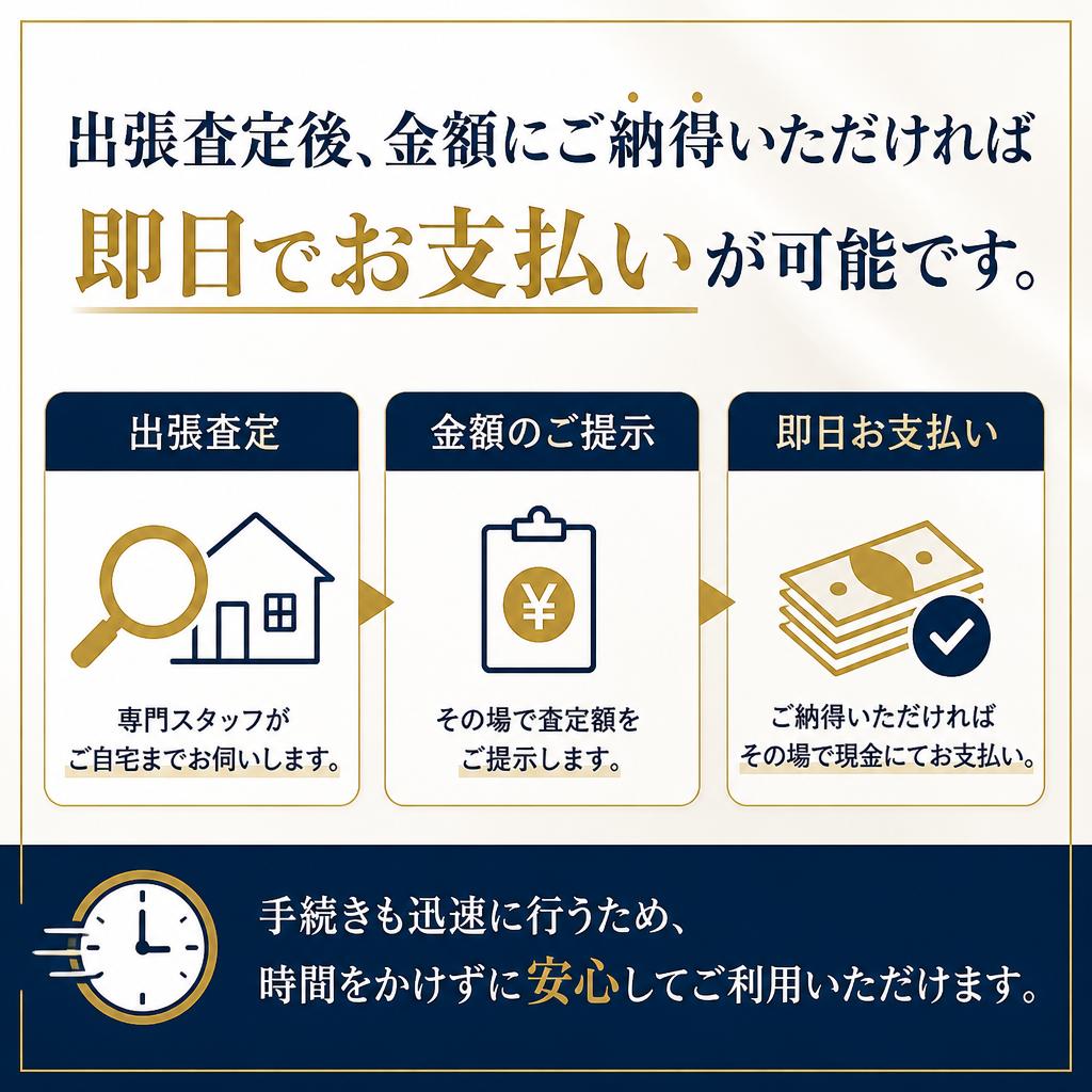 即日の現金支払いも可能