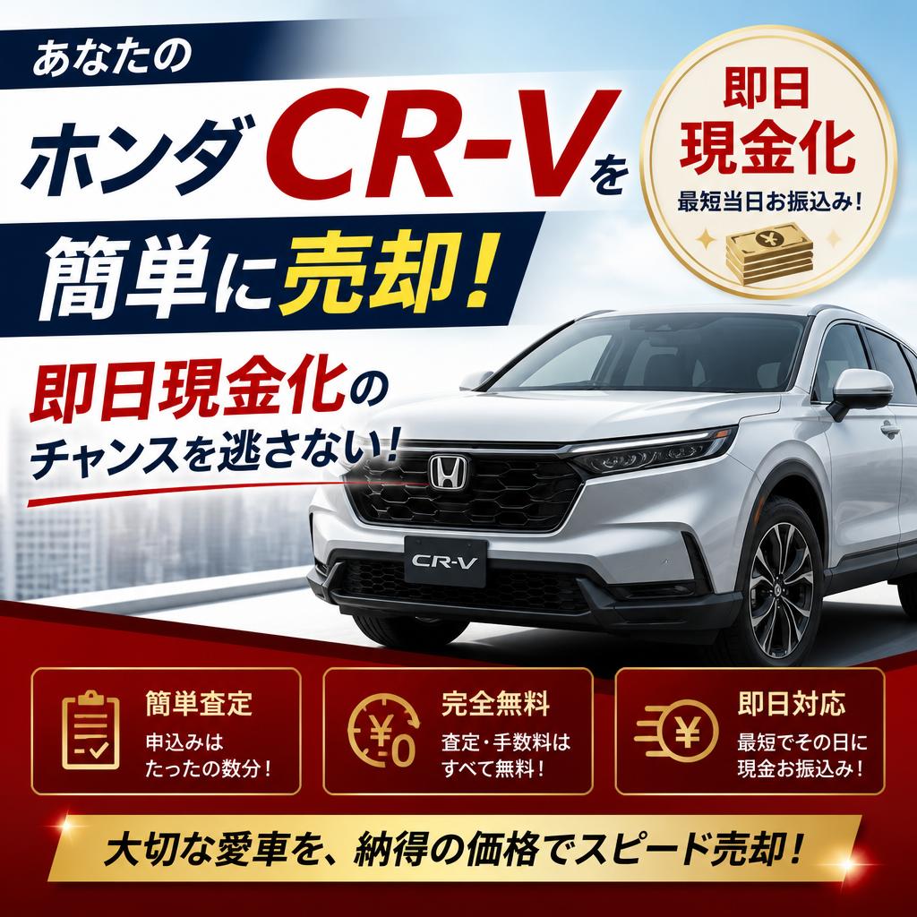 あなたのホンダCR-Vを簡単に売却、即日現金化のチャンスを逃さない！