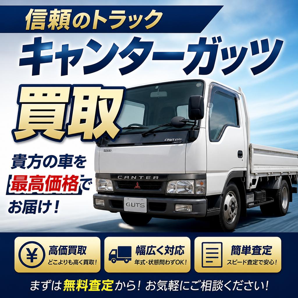 信頼のトラックキャンターガッツ買取、貴方の車を最高価格でお届け！