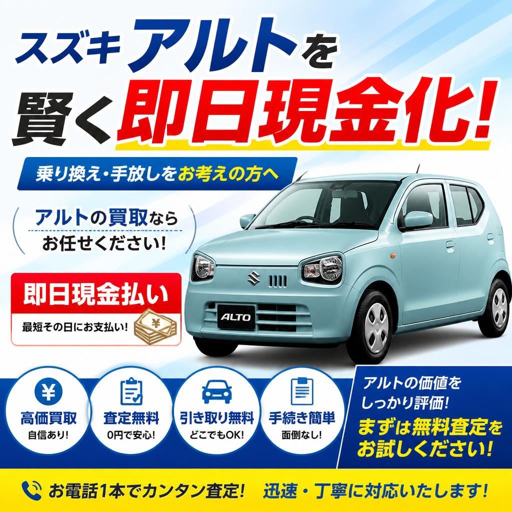 スズキ アルトを賢く即日現金化！