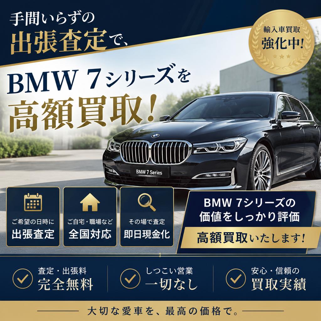 手間いらずの出張査定で、BMW 7シリーズを高額買取！