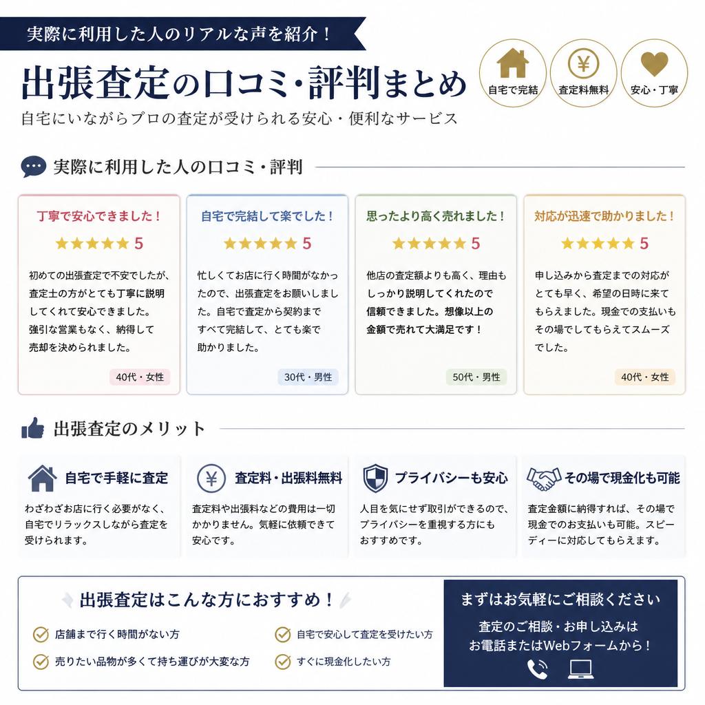 3. 出張査定の口コミと評判は?