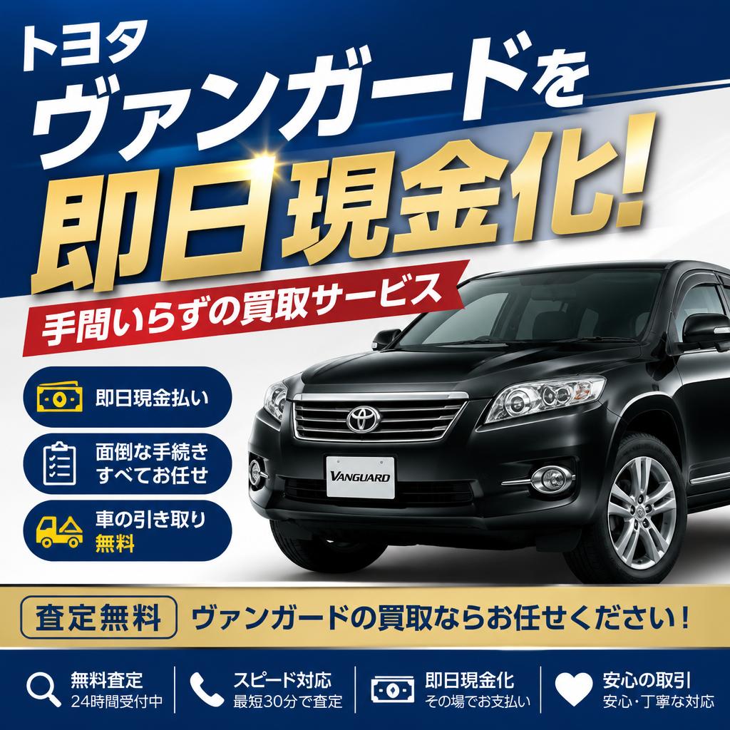 トヨタヴァンガードを即日現金化！手間いらずの買取サービス