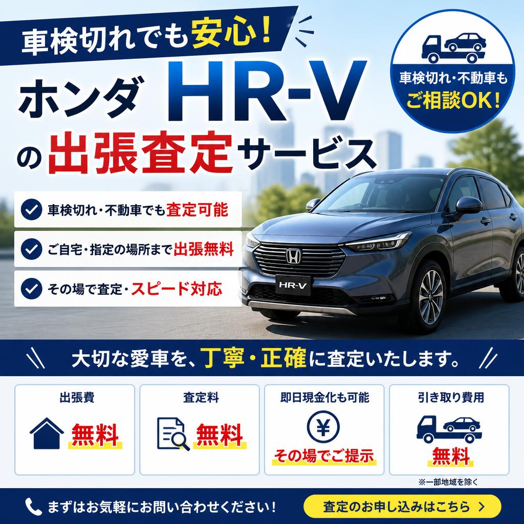 車検切れでも安心！ホンダHR-Vの出張査定サービス