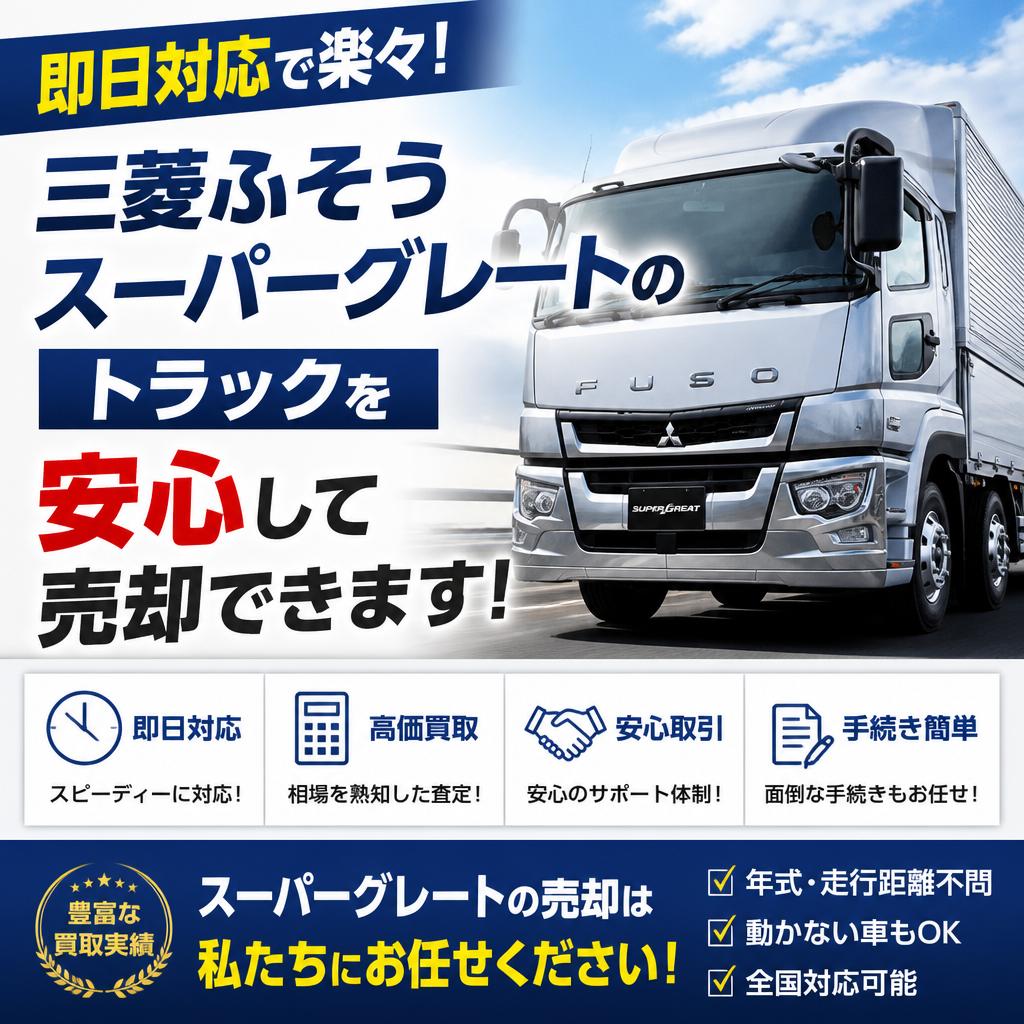 即日対応で楽々！三菱ふそうスーパーグレートのトラックを安心して売却できます！