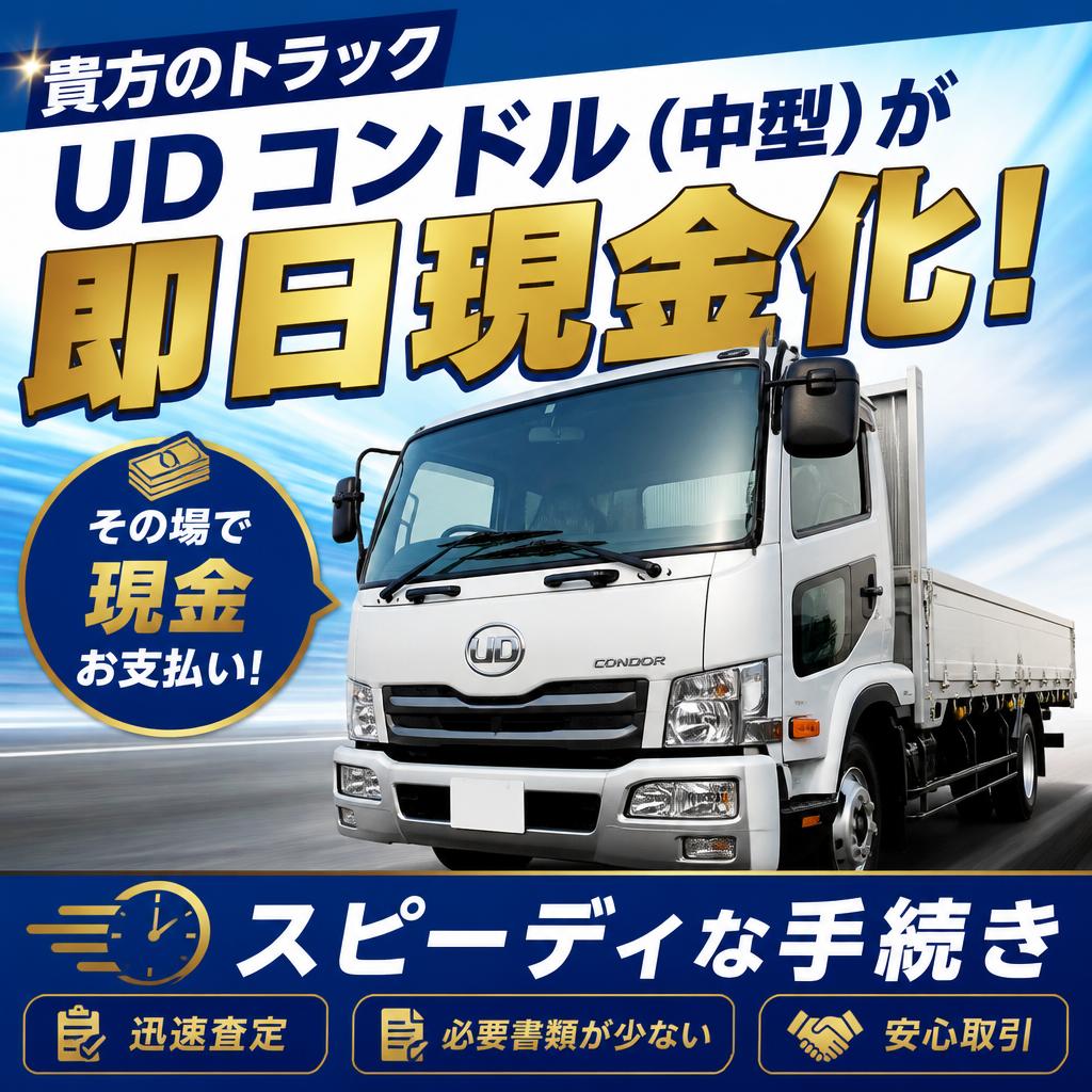 貴方のトラックUD コンドル（中型）が即日現金化！スピーディな手続き