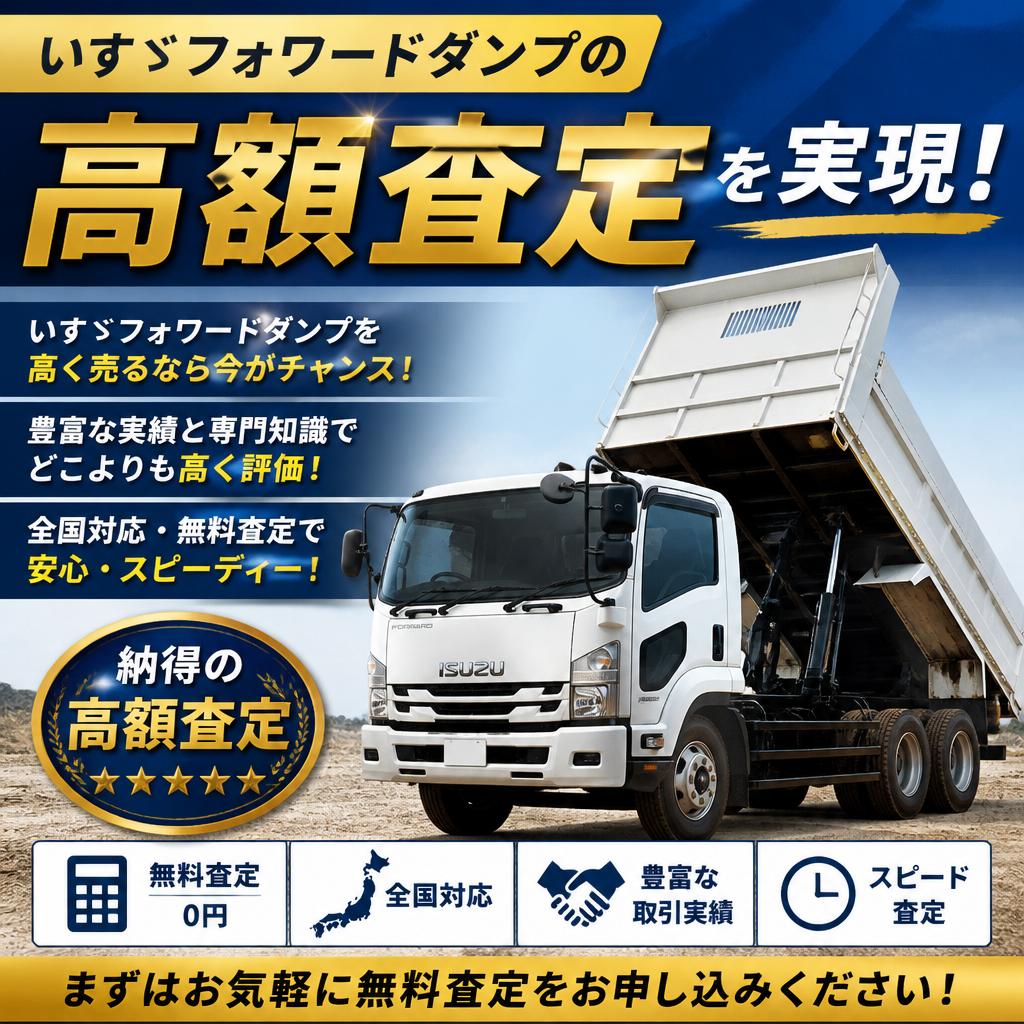 いすゞフォワードダンプの高額査定を実現！