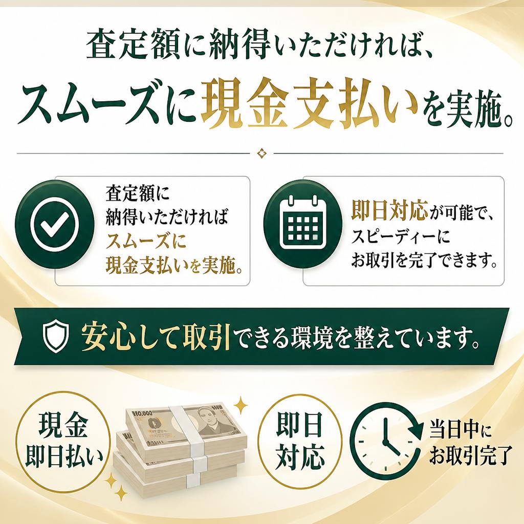 安心の現金支払い