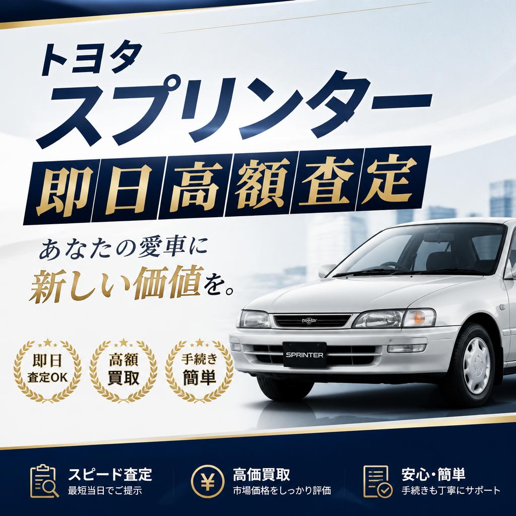 トヨタスプリンターの即日高額査定、あなたの愛車に新しい価値を。