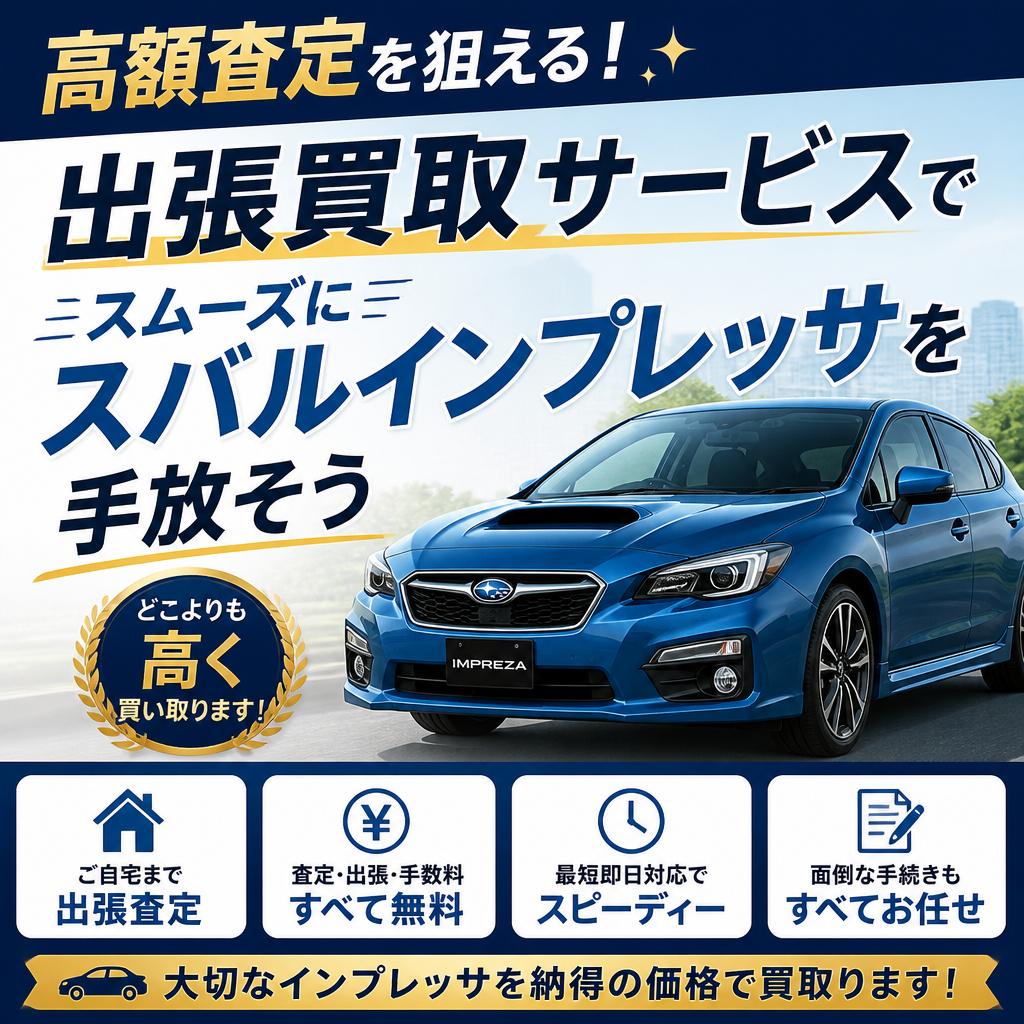 高額査定を狙える！出張買取サービスでスムーズにスバルインプレッサを手放そう