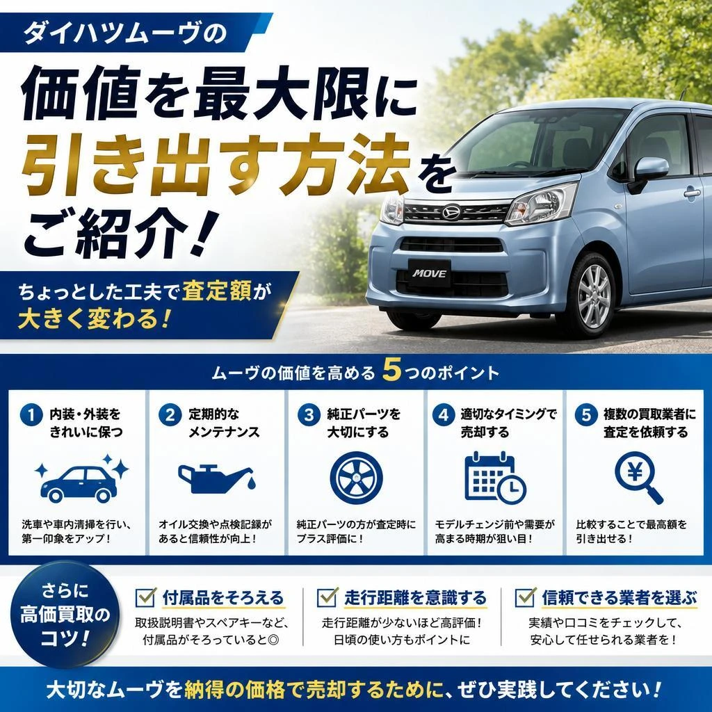 ダイハツムーヴの価値を最大限に引き出す方法をご紹介！