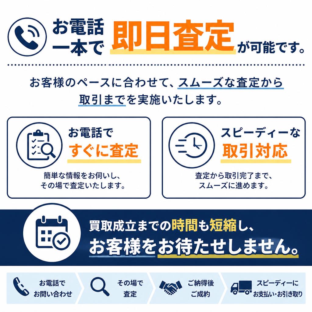 即日査定のスピード対応