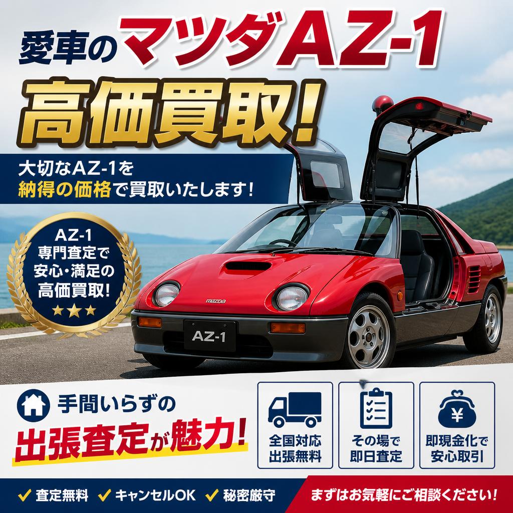 愛車のマツダAZ-1を高価買取！手間いらずの出張査定が魅力！