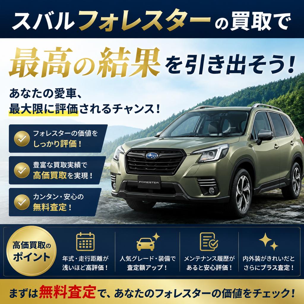 スバルフォレスターの買取で最高の結果を引き出そう！あなたの愛車、最大限に評価されるチャンス！