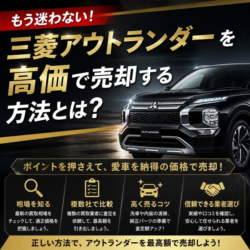 「もう迷わない！三菱アウトランダーを高価で売却する方法とは？」